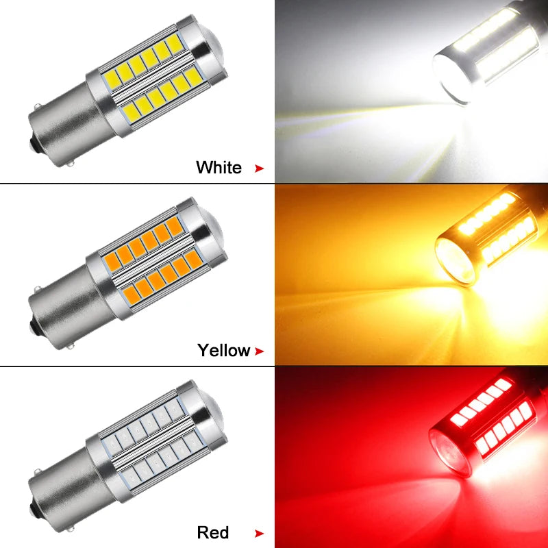 2/4/8 PCS Car LED Bulb P21W 1156 BA15S P21/5W BAY15D 1157 12V 7000K White Turn Signal Brake Backup Reverse Parking Lights Lamps - IFINDALL