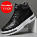 New height increasing 6/8cm men's leather boots breathable casual shoes athletic jogging gym shoes fashion leather sports shoes - IFINDALL