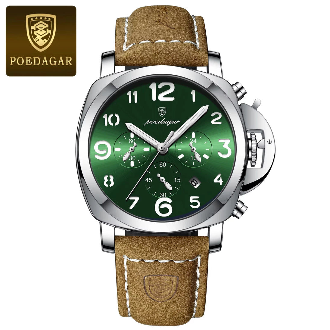 POEDAGAR Sports Military Watch For Men Waterproof Luminous Leather Man Watch Quartz High Quality Men's Sports Watches Male Reloj - IFINDALL