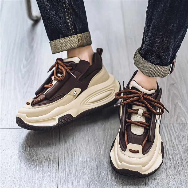Men's sports and leisure thick soled height increasing shoes - IFINDALL