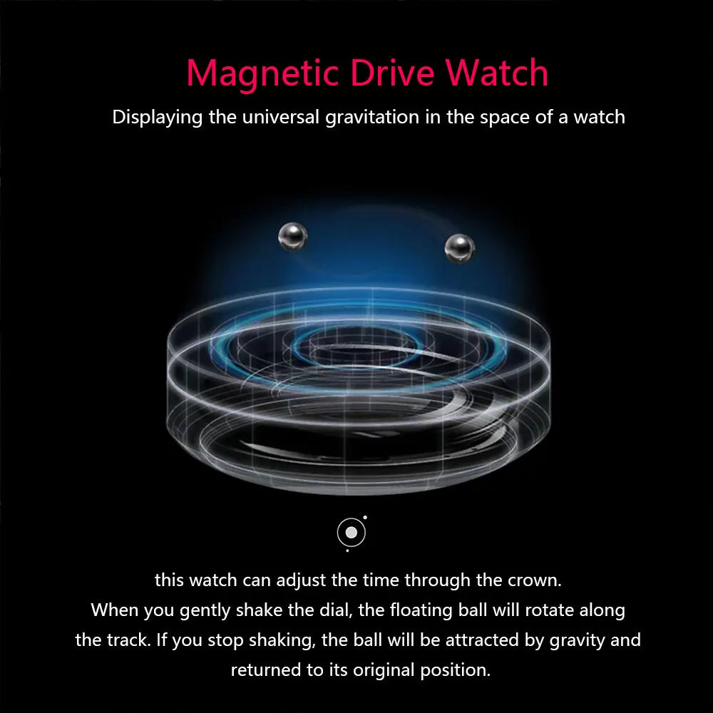 DANIEL GORMAN Red Planet Design Quartz Watch for Men Waterproof Luminous Sport Wristwatch with Magnetic Bead Pointers DG0525Red - IFINDALL