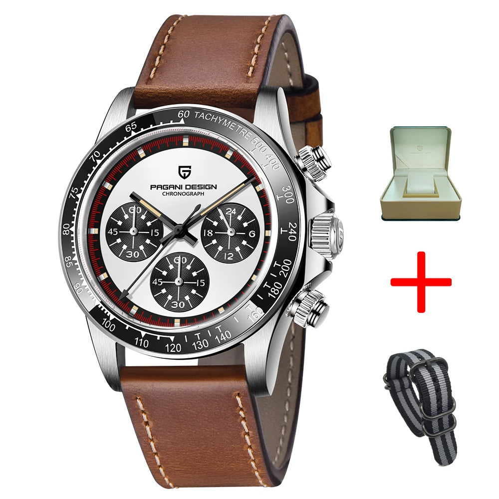 PAGANI DESIGN New Men's Quartz Watch Fashion Ceramic bezel Chronograph 100m Waterproof Men's Stainless Steel Watch - IFINDALL