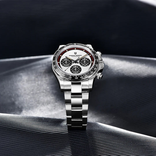 PAGANI DESIGN New Men's Quartz Watch Fashion Ceramic bezel Chronograph 100m Waterproof Men's Stainless Steel Watch - IFINDALL