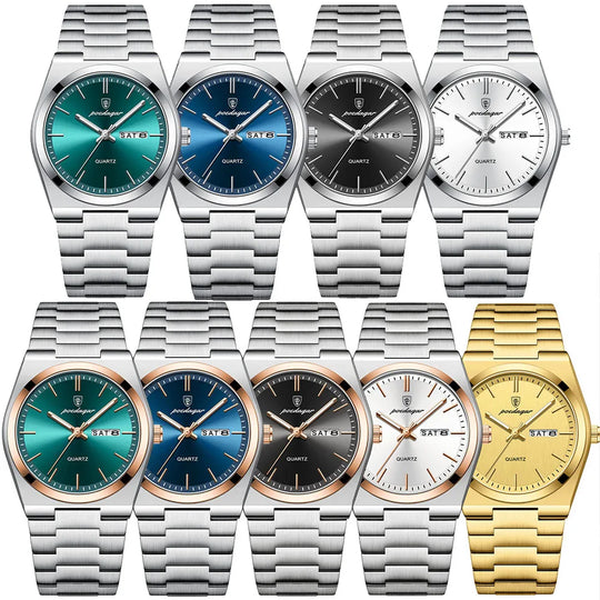 POEDAGAR Fashion Men's Watches Simple Trend Original Quartz Watch for Man Waterproof Stainless Steel Wristwatch Luminous Date - IFINDALL