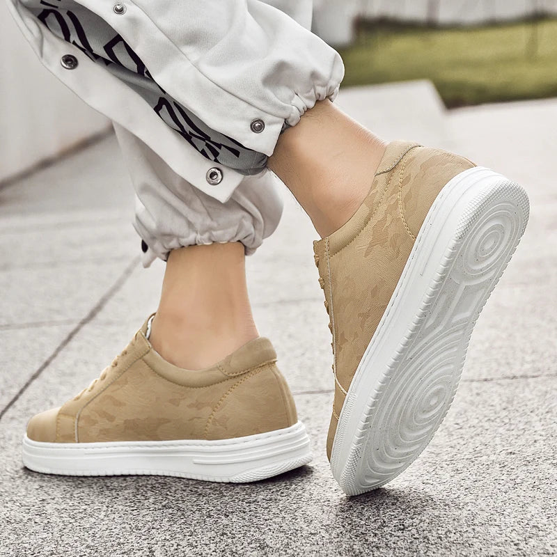 Sneakers Man Elevator Shoes Height Increase Insoles 6CM Sports  Lift Plus Size 35-47 - IFINDALL