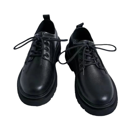 Casual leather shoes men's new business leather shoes British style student thick soled suit men's versatile trendy shoes - IFINDALL