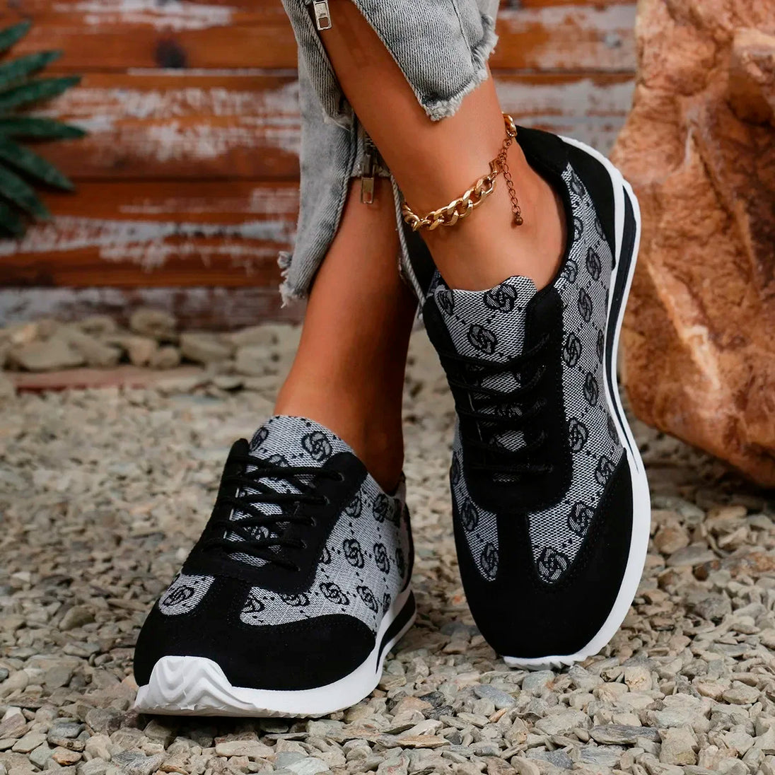 Women Sneakers 2024 Spring Autumn Fashion Outdoor Versatile Sneakers Women Casual Comfortable Lace Up Walking Shoes for Women - IFINDALL