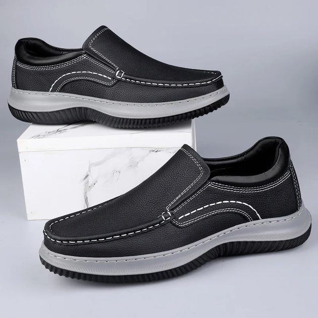 Genuine Leather Men Business Loafers Antiskid Casual Leather Walking Shoe Classic Flats Designer Outdoor Driving Minimalist Shoe - IFINDALL