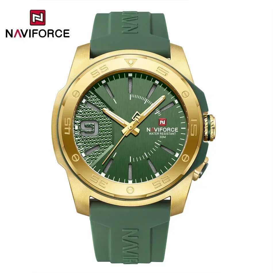 NAVIFORCE NF7112 Original Quartz Watch for Men Simple Silicone Strap 5Bar Waterproof Luminous Watches - IFINDALL