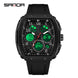 Men Sports Digital Wrist Watches For Male Clock Dual Display Man Tonneau Watches Chronograph Luminous Silicone Band Dropship - IFINDALL