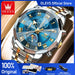 OLEVS 3675 Mens Watch Original Multifunctional Chronograph Quartz Watch Moon Phase Watches For Men Waterproof Mens Gifts Reloj - IFINDALL