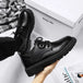Round Toe Men‘s Dress Shoes Brogue Shoes Men Korea Leather Platform Oxfords Elegant Man's Formal Shoes New Business Office Shoe - IFINDALL