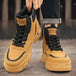 Brand Men's High-top Ankle Boots 2024 Autumn New Outdoor Quality Working Shoes Man Sneaker Hard-Wearing Non-slip Safety Shoes - IFINDALL
