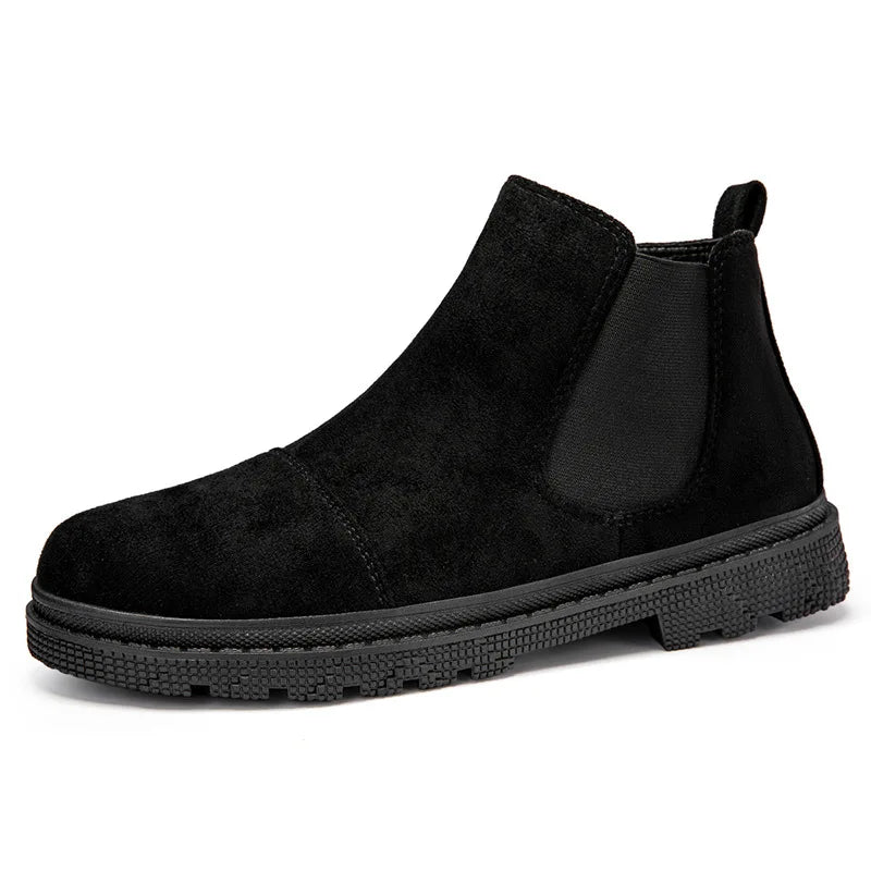 Classic Fashion Khaki Men's Ankle Boots Comfortable Platform Work Boots Men Slip-on High-top Shoes Casual Men Botas Para Hombre - IFINDALL