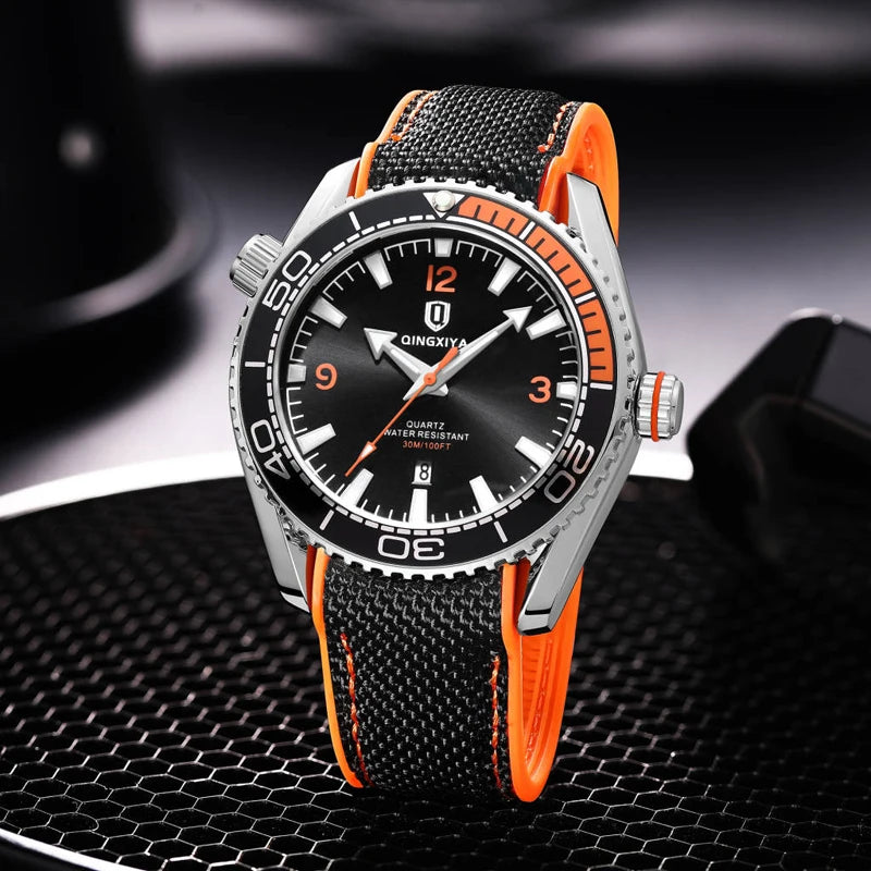 QINGXIYA Brand New Fashion Quartz Watch Men Sports Silicone Strap Waterproof Luminous Calendar Mens Watches Relogio Masculino - IFINDALL