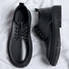 Luxury Men's Genuine Leather Business Formal Shoes British Style Men's Black Platform Lace Up Casual Shoes Zapatos De Cuero 2025 - IFINDALL