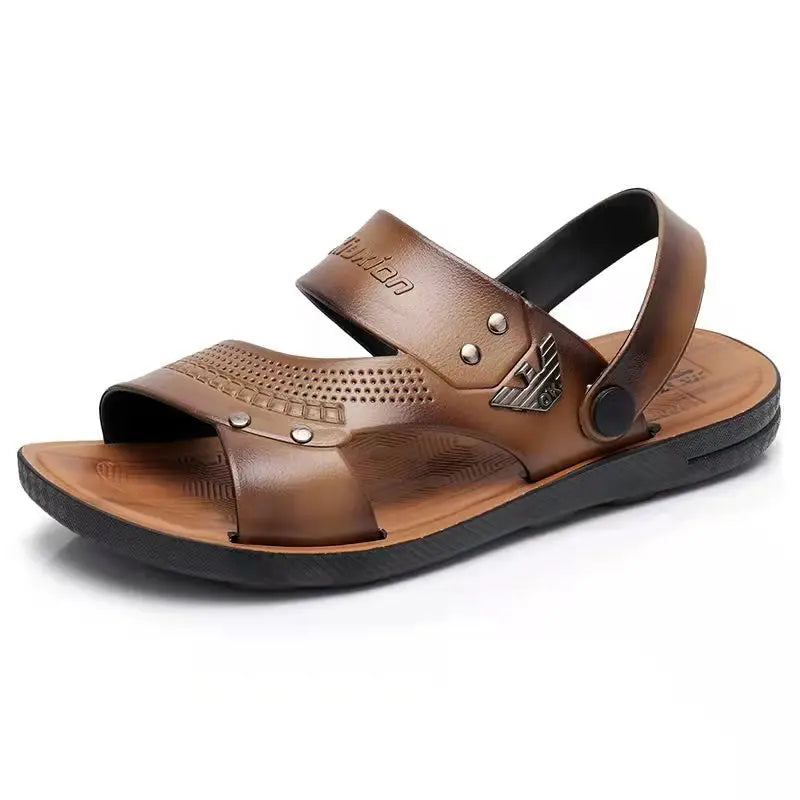 Mens Summer Sandals Outdoor Breathable Casual Sandalias  2025 Non Slip Beach Shoes Formal Office Walking Flats - IFINDALL