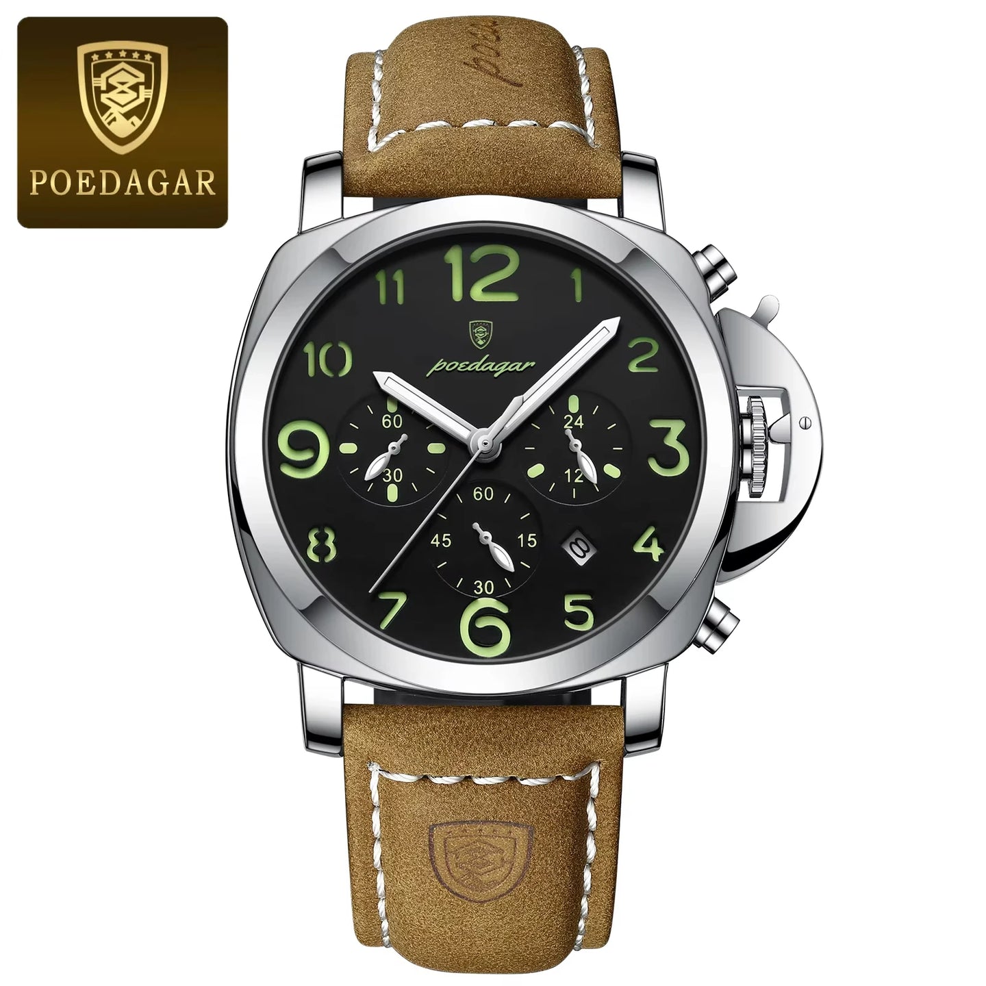 POEDAGAR Sports Military Watch For Men Waterproof Luminous Leather Man Watch Quartz High Quality Men's Sports Watches Male Reloj - IFINDALL