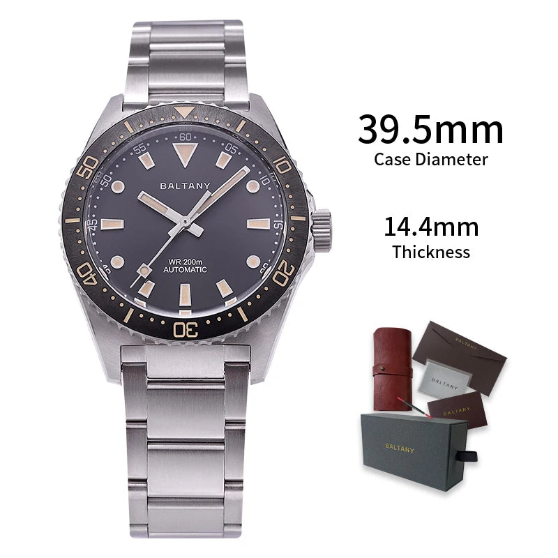 Baltany Design Dive Watches S3080 Sapphire Waterproof 200M Stainless Steel Bracelet NH38 Automatic Mechanical Sports  Diver Mens - IFINDALL