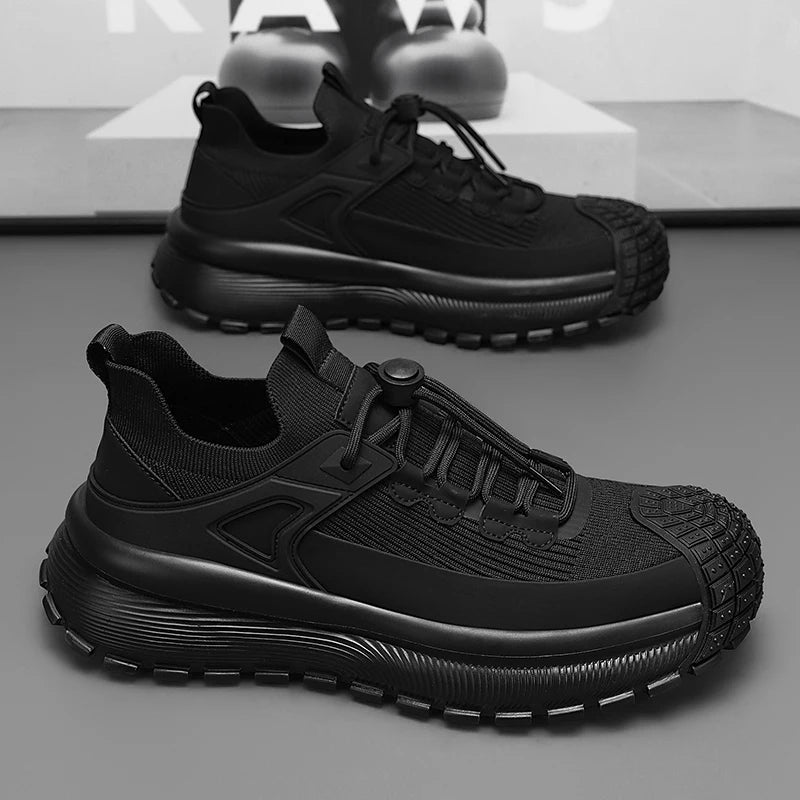 Chunky Sneaker Men Designer Sport Shoes Fashion Casual Microfiber Leather Fabric Breathable Height Increased Flat Platform Shoes - IFINDALL