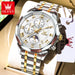 OLEVS 3675 Mens Watch Original Multifunctional Chronograph Quartz Watch Moon Phase Watches For Men Waterproof Mens Gifts Reloj - IFINDALL
