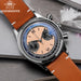 ADDIESDIVE AD2037 Men Quartz Watch Multifunctional 24 Hour Chronograph Black Dial Leather Watches  100m Dive Business Wristwatch - IFINDALL