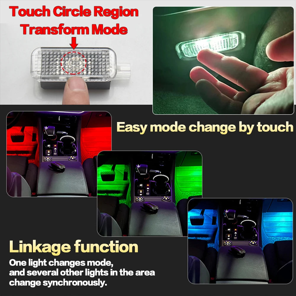 LED Car Footwell Light Interior RGB Atmosphere Lamp Decoration Bulb Accessories For SEAT Alhambra Ateca Leon Ibiza ST Toledo - IFINDALL