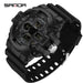 SANDA 3168 White Sport Watch  LED Digital 50M Waterproof Watch Men Multifunction Clock Relogio Masculino Men Military Watches - IFINDALL