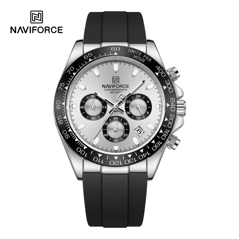 NAVIFORCE Luxury Men's Watch Waterproof Sports Quartz Clock Silicone Strap Chronograph Luminous Wristwatches Relogio Masculino - IFINDALL