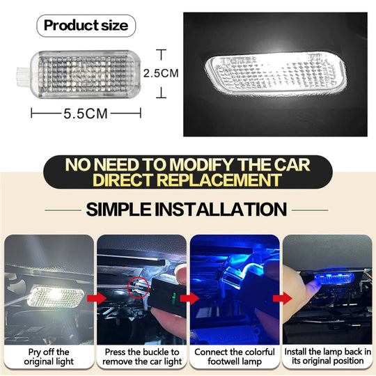 LED Car Footwell Light Interior RGB Atmosphere Lamp Decoration Bulb Accessories For SEAT Alhambra Ateca Leon Ibiza ST Toledo - IFINDALL