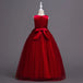 Beautiful Long Flower Girl Dress For Girls Elegant Burgundy Pink Green White Kids Wedding Party Gowns Long Communion Dresses - IFINDALL