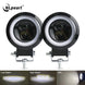 NLpearl 3inch LED Work Light Square Round Car Headlight Halo For Motorcycle Jeeps ATV SUV 12V 24V Angel Eyes Driving Lights - IFINDALL