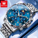 OLEVS 3653 Men Watch Luxury Brand Quartz Watch Multi functional Automatic Date Timer Watch Waterproof Luminous Moonphase Watch - IFINDALL