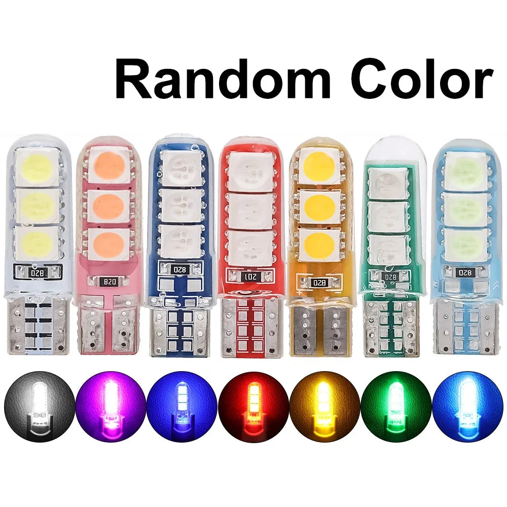 T10 5050 6SMD Led Bulbs Car Clearance Lamp W5W High Temperature Resistant Silicone Width Indicator Light License Plate Light - IFINDALL