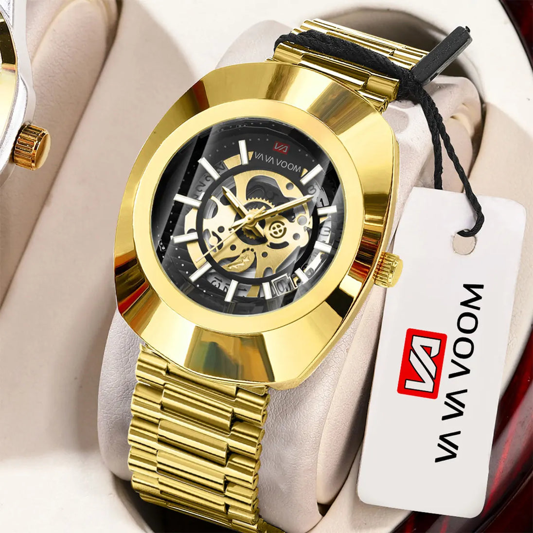 2025 New Luxury Men Watch Fashion Elliptical Hollow Dial Stainless Steel Strap Leisure Business Original Movement Watch for Men - IFINDALL