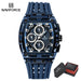 NAVIFORCE Men's Watch Quartz Chronograph Fashion Clock Waterproof Silicone Tape Watches for Man Date Display Sports Wristwatches - IFINDALL