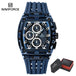 NAVIFORCE Men's Watch Quartz Chronograph Fashion Clock Waterproof Silicone Tape Watches for Man Date Display Sports Wristwatches - IFINDALL