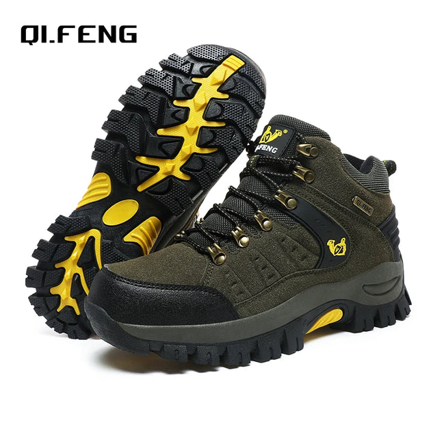 Trendy Classic Men Ankle Boots Wear Resisting Hiking Shoes Cow Suede Men Boot Comfortable Walking Sneaker For Man Tactical Shoes - IFINDALL