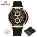 New NAVIFORCE Sports Silicone Strap Male Chronograph Quartz Calendar Men's Watches Casual Wild Waterproof Man Wristwatch NF8051T - IFINDALL