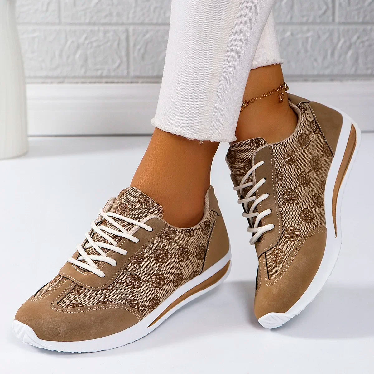 Women Sneakers 2024 Spring Autumn Fashion Outdoor Versatile Sneakers Women Casual Comfortable Lace Up Walking Shoes for Women - IFINDALL