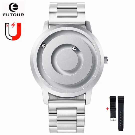 Fashion Magnetic Ball Quartz Watch Men Luxury Sport Waterproof EUTOUR Mens Watch Stainless Steel Male Clock Men Wristwatch 2024 - IFINDALL