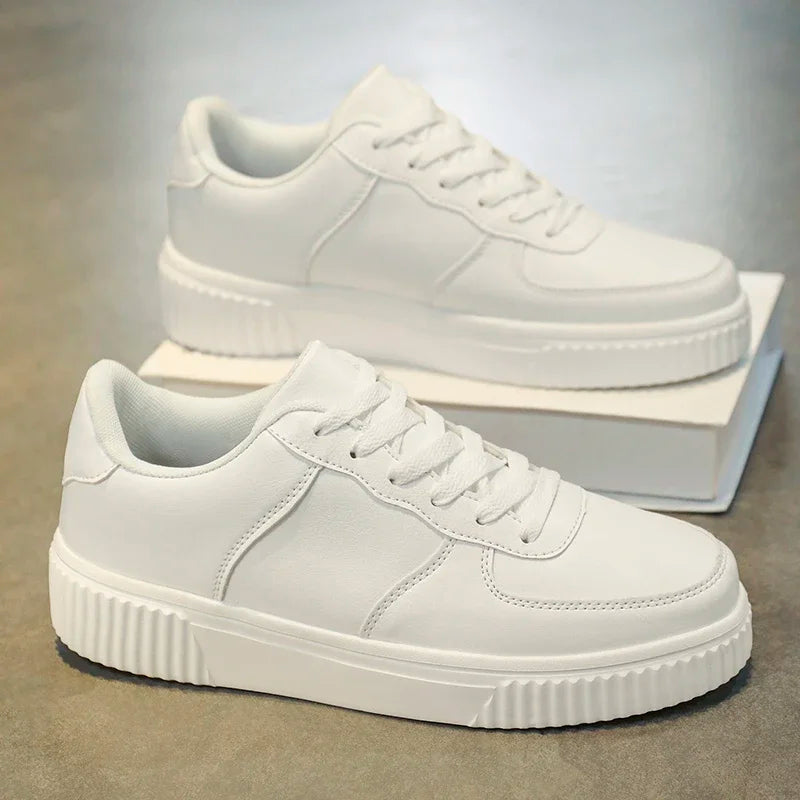 Cheap Plus Big Size 47 48 49 50 51 Skateboarding Shoes Men PU Leather Casual Shoes White Black Lightweight Dropshipping - IFINDALL