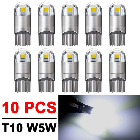 2-20 PCS T10 W5W LED Bulbs 12V Super Bright 3030 2SMD 7000K White Car Interior Dome Map Door Courtesy Dash License Plate Lights - IFINDALL