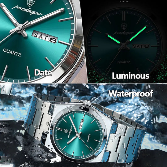 POEDAGAR Men's Watches Fine Steel Sport Fashion Original Quartz Watch for Man Waterproof Luminous Date Weel Gentleman Trend Relo - IFINDALL