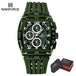 NAVIFORCE Men's Watch Quartz Chronograph Fashion Clock Waterproof Silicone Tape Watches for Man Date Display Sports Wristwatches - IFINDALL