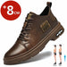 Man Genuine Leather Lift Shoes Comfort Lace Up Casual Elevator Shoes Commerce Breathable Height Increase Insole 8CM Men Sneakers - IFINDALL