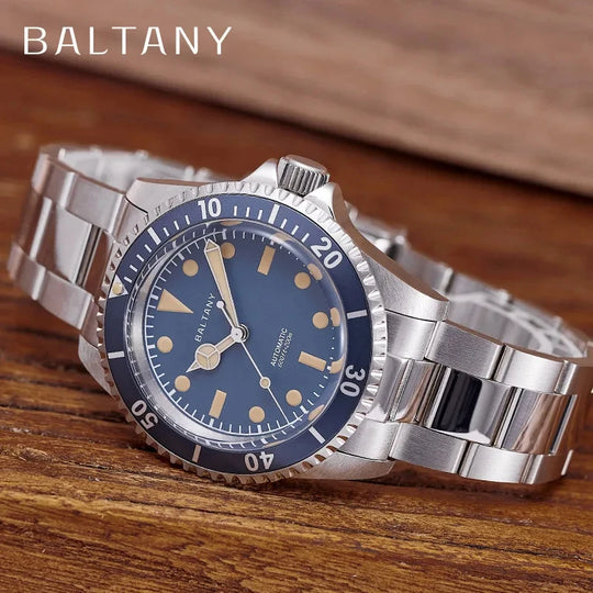 2025 Baltany Retro 39mm Automatic Mechanical DiveWater Watch NH38 Sapphire Stainless Steel waterproof luminous watches for men - IFINDALL