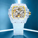 Luxury men's watch onola plastic transparent hollow full automatic mechanical watches men waterproof clock - IFINDALL