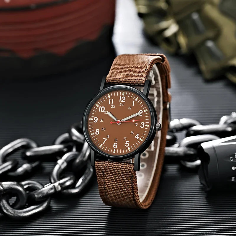 Luminous Men's Sports Watch Nylon Woven Band  Shock Resistant Wristwatches Male Quartz Watches Reloj Hombre Xmas Gift - IFINDALL