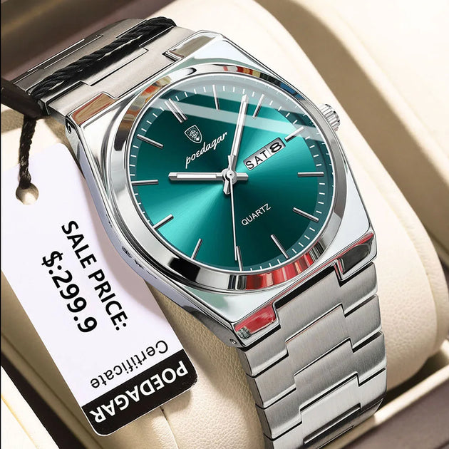 POEDAGAR Men's Watches Fine Steel Sport Fashion Original Quartz Watch for Man Waterproof Luminous Date Weel Gentleman Trend Relo - IFINDALL